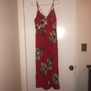 Red floral jumpsuit